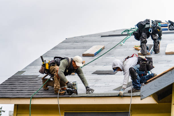 Professional Gutter Installation technician working in Golden's Bridge, NY